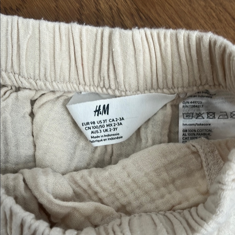 H&M Cream Gauze Two-Piece Matching Set - Picture 3 of 4